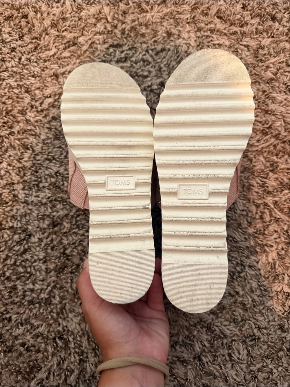 TOMS Pink Espadrille Platform Slide